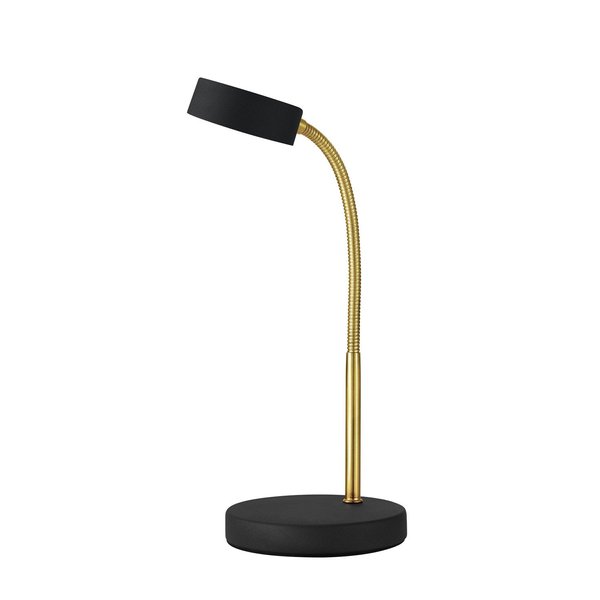 Globe Electric 30061 Desk Lamp, Gold Gooseneck, Matte Black Finish, 5W Energy Star Integrated LED, 250 Lumens 30061, 15.45", Black & Gold
