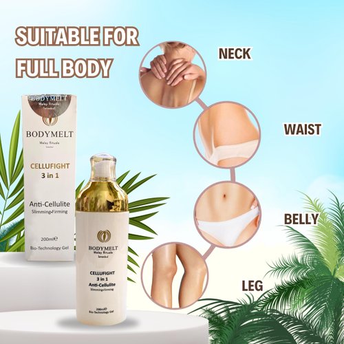 BODYMELT Cellufight 3in1 Body Therapy | Anti Cellulite Moisturizing Body Gel for Women | Firming Body Lotion | Leg, Arm, Belly & Butt - All Skin Types | Caffeine (6.8 fl oz)