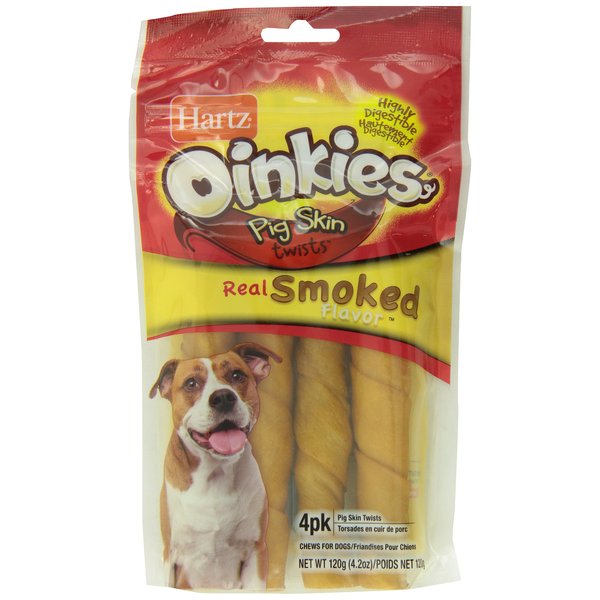 Hartz Oinkies Pig Skin Twists 5 (4 Pack)