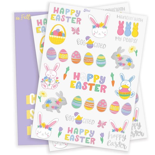 xo, Fetti Easter Party Supplies Temporary Tattoos - 48 Glitter Styles | Easter Bunny Decorations, Easter Basket, Easter Eggs Activity, Spring