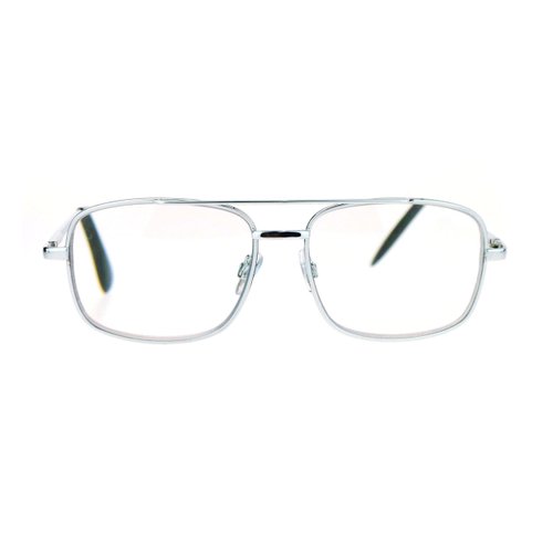 SA106 Rectangular Metal Frame Multi 3 Focus Progressive Reading Glasses Silver +1.75