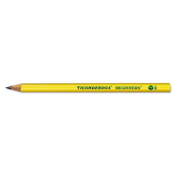 Dixon 13080 Ticonderoga Beginners Wood Pencil w/o Eraser, #2, Yellow, Dozen