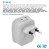 [2-Pack] European Travel Plug adapter, VINTAR International Power Plug Adapter with 2 USB Ports,2 American Outlets- 4 in 1 Outlet Adapter,Travel Essentials to Italy,Greece,France, Spain (Type C)