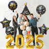 2025 New Years Eve Party Supplies - 10 Pcs Happy New Year Decorations 2025 Foil Balloons NYE Party Decorations Set