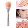 WOKOTO 1pcs White Shiny Rhinestone Nail Art Dust Brushes For Acrylic Nails Powder Remover Brushes Loose Face Cosmetics Blending Liquid Foundation Powder Make Up Brushes Nail Trimming Cleaning Tools