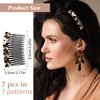 Amaxiu 7pcs Rhinestone Hair Comb, French Twist Flower Hair Combs Acrylic Diamond Hair Slides Plastic 16 Teeth Fancy Side Combs Wedding Bridal Jewelry Hair Clips Hair Accessories for Women Girls