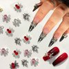 30Pcs Halloween Nail Charms 3D Spider Nail Charm Gold Silver Spider Nail Red Jewelry Gems Shiny Alloy Designs Goth Nail Charm Nail Set for Women Acrylic Nails Supplies DIY Horror Nail Art Decorations
