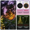 Anordsem Solar Garden Light for Outdoor Decor, Watering Can Butterfly Lantern with 6 LED String Cascading Lights, Backyard Yard Fence Lawn Decorations, Auto ON/Off & Waterproof