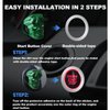 LOKEKE Car Push Start Stop Button Cover, Vehicle DIY Engine Ignition Push Start Button Decorations, Motocycle Ignition Key Switch Protective Cover(Hulk Green)