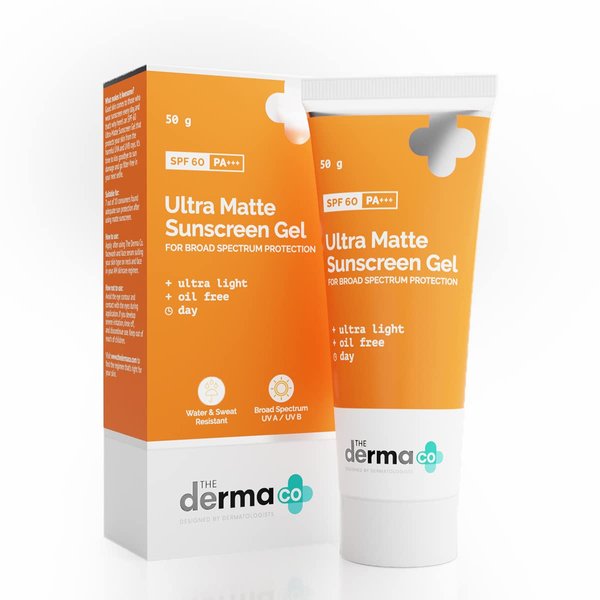 The Derma Co Ultra Matte Sunscreen Gel with SPF 60-50g (1.76 Oz)