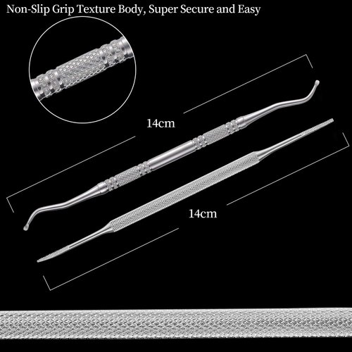 2PCS Ingrown Toenail File and Lifter with Storage Case,YINYIN100% Stainless Steel ingrown toenail Tool,Double Sided Professional Grade Nail Cleaner Tool