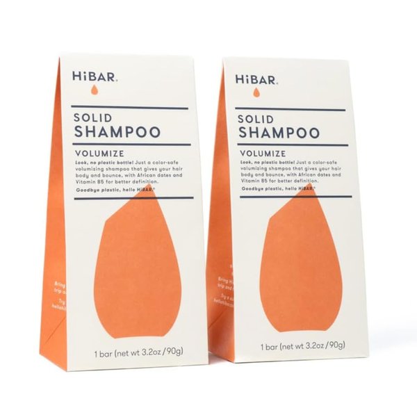 HIBAR Volumize Shampoo Bar 2-Pack, Specifically Formulated for Fine, Thin or Lifeless Hair, Made with Rice Water, 100% Vegan, Salon-Quality, TSA-Approved & Travel Friendly