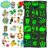 EMOME 204 Sheets Glow Individually Wrapped Temporary Tattoos for Kids, Hawaiian Luau Tropical Pool Beach Party Favors Supplies for Girls Boys,Waterproof Kids Tattoos and Fake Tattoo Stickers