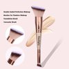 Daubigny Makeup Brushes Dual-ended Angled Foundation Brush Concealer Brush Perfect for Any Look Premium Luxe Hair Rounded Taperd Flawless Brush Ideal for Liquid, Cream, Powder,Blending,