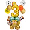 MSMANCY Jungle Safari Birthday decorations 32'' Number 3 Balloons 24Pcs Party Decorations Backdrop Animal Balloons Birthday Decorations for Boys Girls Party Supplies (3)