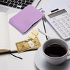 TIESOME Coin Purse, PU Lychee Pattern Zipper Coin Purse Portable Coin Purse Mini Change Wallet for Women Coin Pocket Mini Money for Women Credit Card ID Key Headset Lipstick (Light Purple)