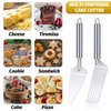 4 Pieces Pie Server Set Stainless Steel Pie Spatula Serrated Cake Cutter with Comfortable Handle, Easy to Grip for Cutting and Serving Desserts Brownies Pizza and Cake