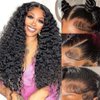28 inch 13x6 HD Deep Wave Lace Front Wigs Human Hair 180% Density Glueless Deep Curly Human Hair Wigs for Women Pre Plucked With Baby Hair Glueless Water Wave Lace Frontal Wig