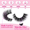 Mink Lashes Fluffy Wispy False Eyelashes 15mm Natural Thick Volume Fluffy Curl Fake Eyelashes 9 Pairs by Yawamica Black