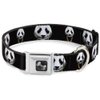 Dog Collar Seatbelt Buckle Panda Gold Chain Black 16 to 23 Inches 1.5 Inch Wide