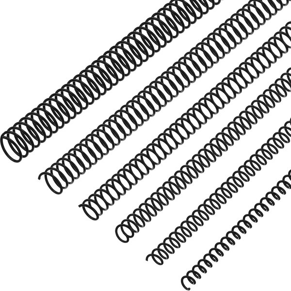 120 Pack Plastic Spiral Binding Coils Binding kit Spirals Multi Size Spiral Binding Spines Binder Combs Spines, 4:1 Pitch, 1/4 5/16 3/8 1/2 5/8 3/4 Inch (Black)