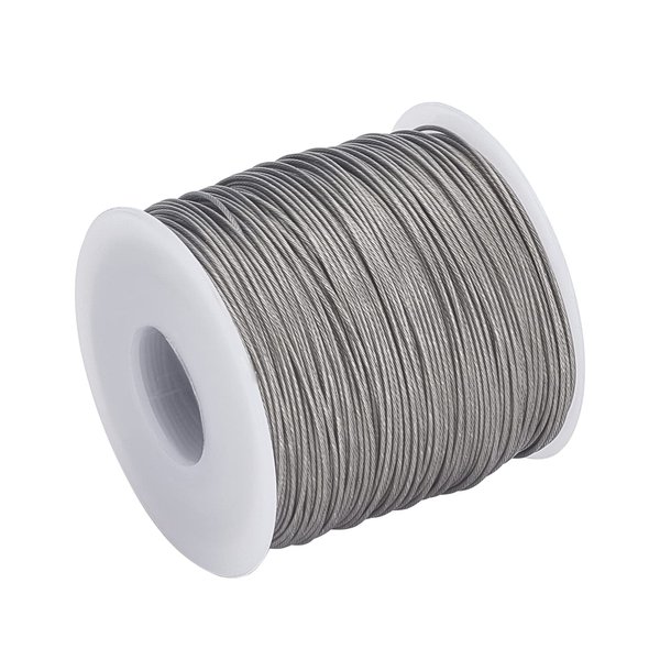 AHANDMAKER 394FT Wire Cable, 1/32" 304 Stainless Steel Cable Wire Rope Strength Cable for Clothes Line Wires Outdoor Yard Craft Trellis Wire(0.8mm)