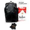 2pc Set Soft Leather Cigarette Case 100s+120s - Black