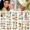 Pride Temporary Tattoos Rainbow Gay Tattoos Waterproof LGBT Transgender Flag/Heart/Flower Stickers Accessories for Pride Festivals Parades Party Favors(36 Sheets)