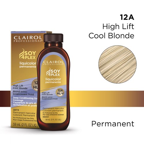 Clairol Professional Permanent Liquicolor for Blonde Hair Color, 12a High Lift Cool Blonde, 2 oz
