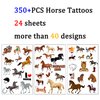CupaPlay 350+ PCS Horse Temporary Tattoos Stickers Party Favors Supplies Decorations Race Derby Day Kentucky Horse Lovers Birthday Baby Shower Goodie Bag Stuffers Prize(24 Sheets)