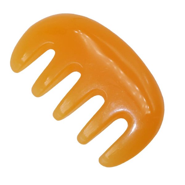 Beaupretty 1Pc Jade Comb Guasha Scraping Scalp Comb Massage Hair Comb Wide Tooth Comb Jade Massager for Scalp Care (Orange)