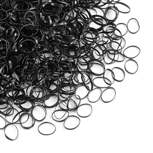 minihope 1200 hair rubber bands black for Women Kids,small black rubber bands for hair – STRONG – STRECHED – REUSEABLE