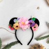JUTTIRA Flowers Mouse Ears Hair Band Floral Mouse Ears Headbands, Flower Headwear Hair Hoop Princess Floral Head Bopper Cosplay Costume Tiara For Kids Girls & Adult