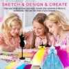 Axirata 1000+PCS Fashion Designer Kit for Girls Creativity DIY Arts & Crafts Kit for Kids with Fashion Design Sketchbook, 4 Mannequins, Sewing Kit for Teen Girls Birthday Gift Age 6 7 8 9 10 11 12+