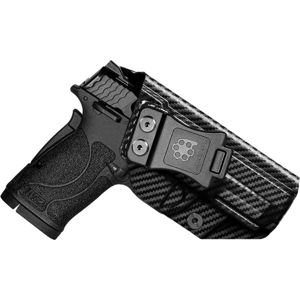 Amberide IWB & OWB KYDEX Holster Fit: Smith & Wesson M&P 380 Shield EZ Pistol, Inside Waistband Concealed Carry, Adjustable Cant & 'Posi-Click' Retention, USA Made by Amberide