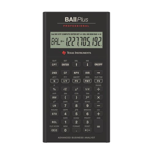 Texas Instruments BA II Plus Professional Financial Calculator Silver 9.8 Inch