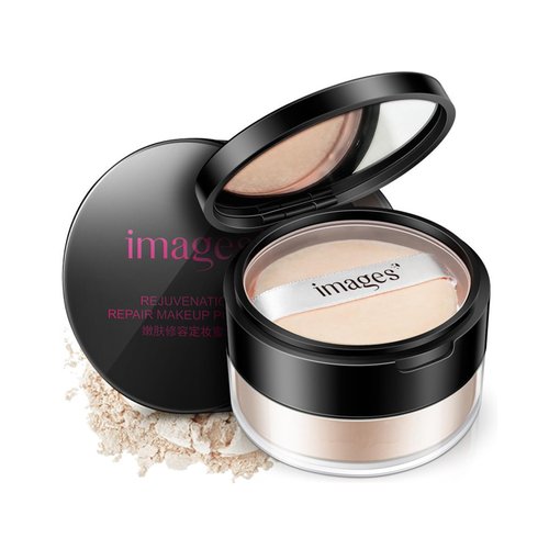 Loose Face Powder, Oil Control Minimizes Pores and Fine Lines, Sebum Control Makeup Pressed Powder Pact, Absorb Sweat and Prevent Clumps, with Mirror and Puff 15g, (Ivory)