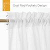 RYB HOME Short White Linen Curtains 45 inches Long, Cortinas para Cuarto Semi Sheer Curtains Rod Pocket Bedroom Kitchen Bathroom Window, White, W 52 x L 45, Set of 2
