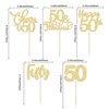 30 Pack Happy 50th Birthday Cupcake Toppers Gold Glitter Fifty Cheers to 50 Years Old Birthday Cupcake Picks for 50th Birthday Anniversary Party Cake Decorations Supplies