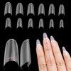 LIONVISON Almond Nail Tips Short: 320PCS Multifunctional No C Curve Nail Tips for Acrylic Nails, Half Cover Nail Extension Tips for Nail Salons Home DIY, Full Matte, 12 Sizes