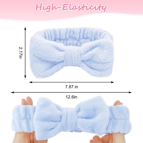 Ondder 6 Pcs Skincare Spa Makeup Headband for Washing Face Terry Cloth Face Wash Headband Head Band for Skin Care Soft Make Up Headbands Bow Hair Band for Women Girls Spa Hair Accessories for Party