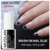 MUSILAN Nail Glue,Nail Glue for Press On Nails,Brush on Nail Glue Professional Nail Tip Glue,Super Strong Nail Gel Glue for Acrylic Nails False Nails Tips Adhesive with Glue Brush Press On Nail Tip