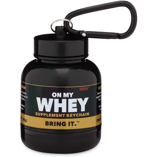 OnMyWhey - Protein Powder and Supplement Funnel Keychain, Portable to-Go Container for The Gym, Workouts, Fitness, and Travel - TSA Approved, Classic 5-Pack