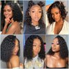 Curly Wigs Human Hair 180% Density Short Curly Lace Front Wigs Human Hair Pre Plucked Baby Hair 13X4 HD Transparent Curly Bob Wigs Human Hair Natural Black 12 Inch