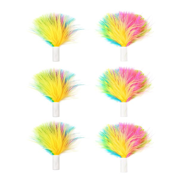 Tyasoleil Cat Toys Indoor, 10PCS Interactive Feather Toys Set, Flexible Teaser Wand, Kitten Automatic Motion Toy Accessories Replacements with Bell, Play Chase Exercise