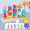 ZRCCOX Montessori Toys for 2, 3, 4 Year Old, Toddler Toys for 2-4 Year Old Girls Boys, Stacking Toys for Toddlers 1-3, Wooden Blocks for Toddlers 1-3