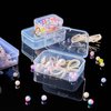 Qeirudu 24 Pcs Small Plastic Containers with Lids - Mini Plastic Craft Storage Boxes with Hinged Lids Clear Bead Organizer for Jewelry Findings and Art Supplies (4 Mixed Sizes)