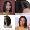 4X4 Short Bob Lace front Wigs Human Hair Straight Natural Hairline 14 Inch Brazilian Remy Hair Wigs Pre Plucked with Baby Hair for Black Women