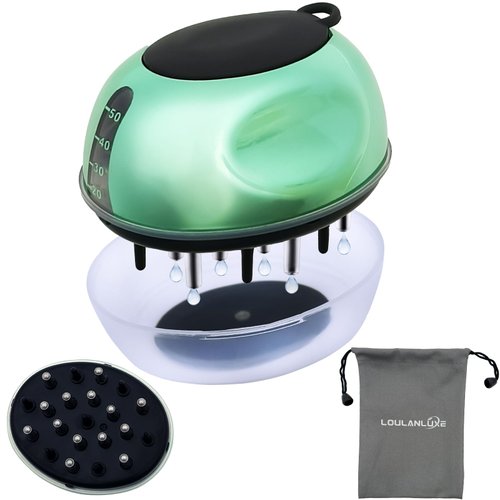 LOULANLUXE Scalp Applicator Comb, Hair Oil Applicator, Hair Growth Liquid Guide Comb for Hair Treatment Growth Medicine Fluid Essential Oil Serum with Portable Waterproof Drawstring Bag (Green)