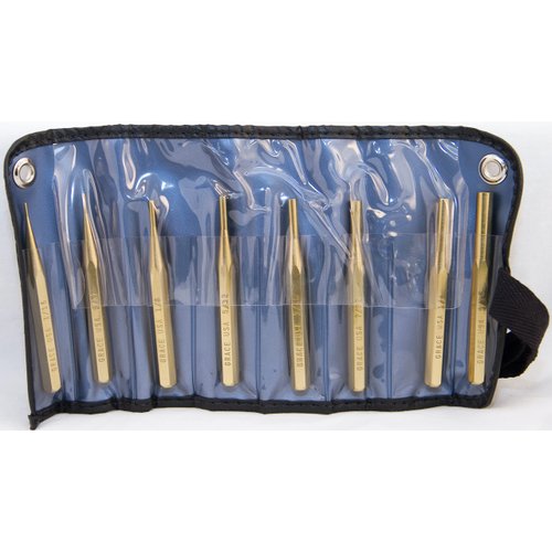Grace USA Gun Care Brass Pin Punch Set, Tools & Accessories for Gunsmithing, 8 Piece Set, Made in USA